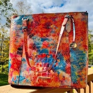 Brahmin Abigail Calica Tote Bag Multicolor Croc Embossed Leather NWT